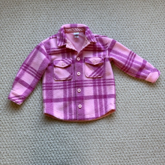 Hanna Andersson Other - Hanna Andersson Faux Wool Felt Plaid Jacket size 5 in Pink